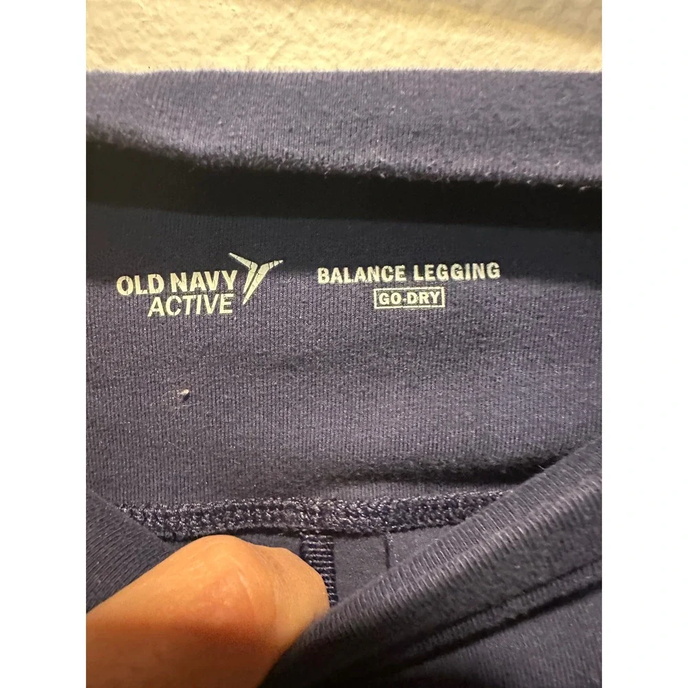 Old Navy‎ Active Balance Leggings Go-Dry Navy Blue Mesh Panel Womens Medium